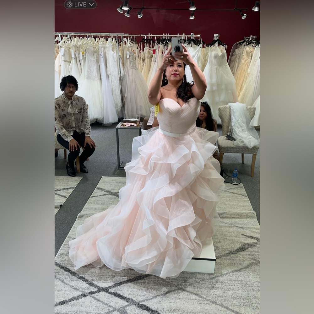 NWT Strapless Light Pink Ruffled Wedding Gown